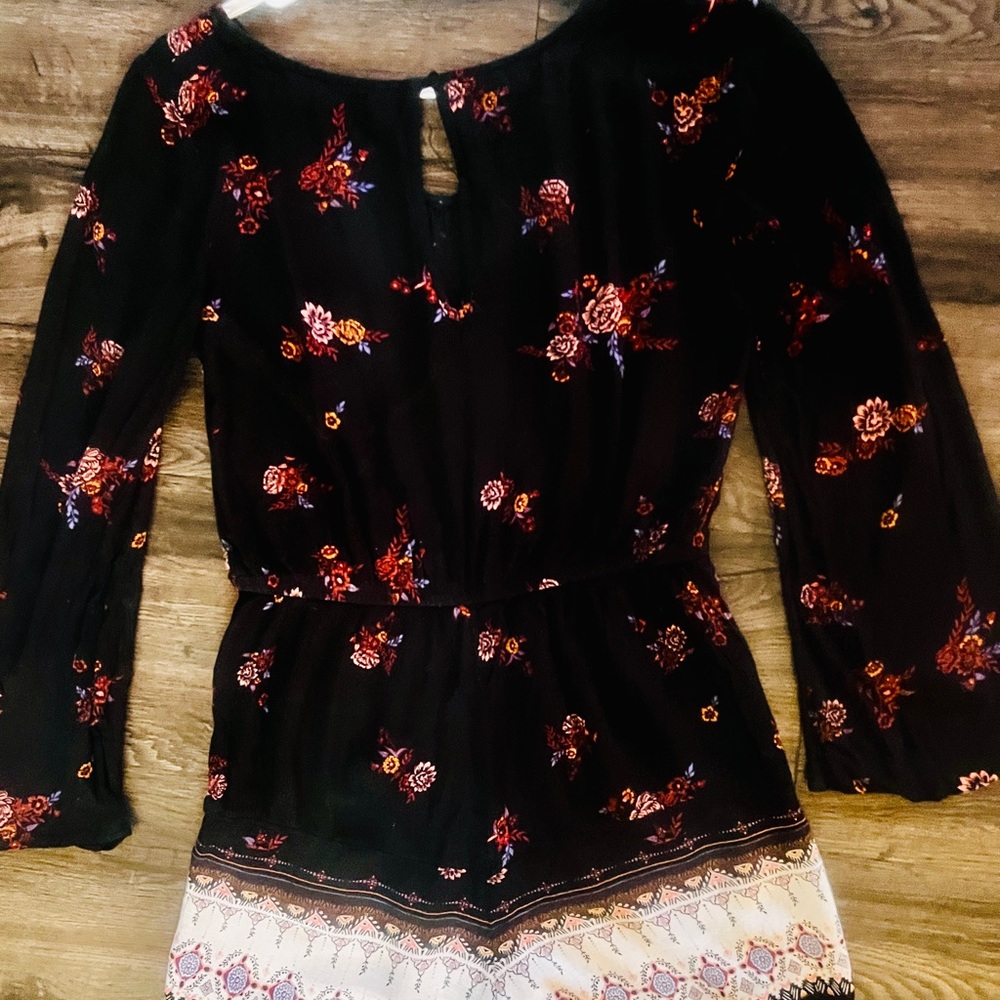 Mudd Black Floral Women's Romper